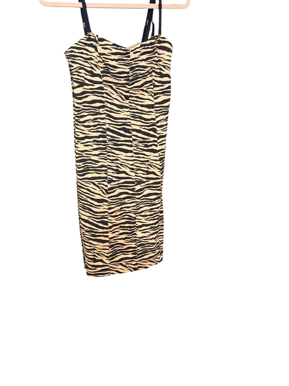 Victoria's Secret Beige and Black Zebra-Print Mini Dress sz L